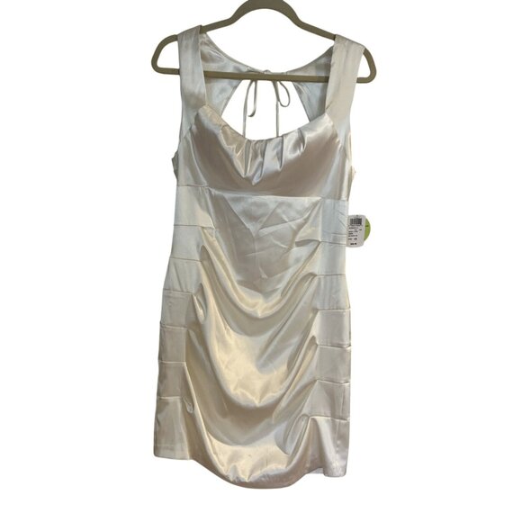 Windsor Glam Mini Dress Sz 13/14 Bodycon Fitted Ivory NEW Rehearsal Dinner - Picture 1 of 14
